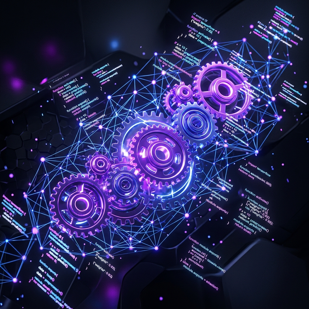 AI Code Refactoring 3D Graphic